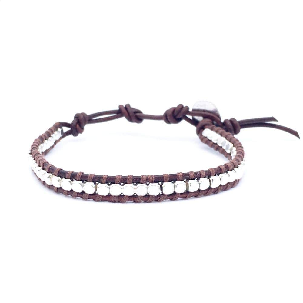 Da Costa Silver and Leather Bracelet