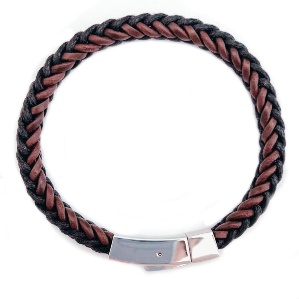 Classic Braided PU Leather Mens Bracelet 20cm Bangle Wristband 8.3 inches,  Perfect Accessory , B 
